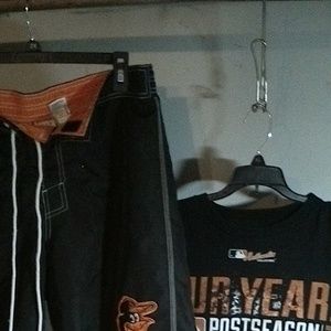 MLB Orioles swim trunks and post season tshirt